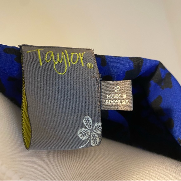 Taylor Blue Black Abstract Sheath Dress Size 2 - Picture 14 of 16